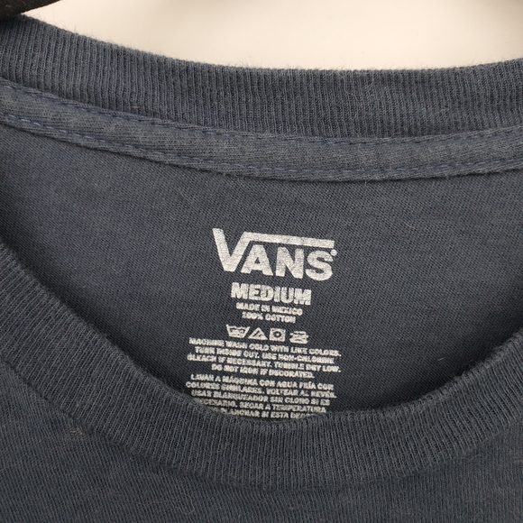 Vans off the clock skeleton T-shirt Size Medium Navy Blue Graphic Short Sleeve - Picture 4 of 4